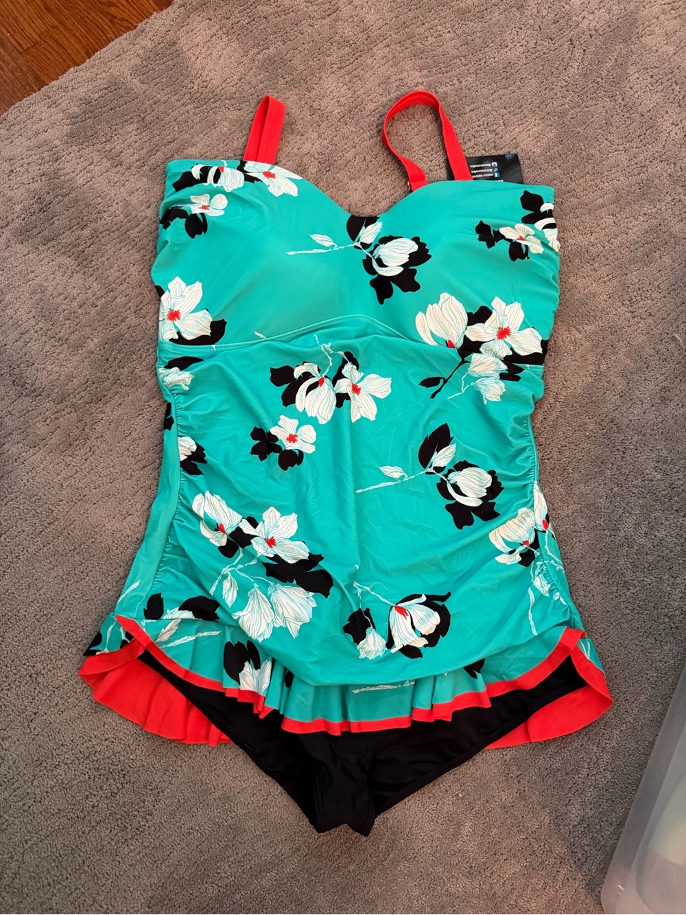 Women’s Mazu Floral Ruffled One-Piece Swimsuit with detachable Coral Straps